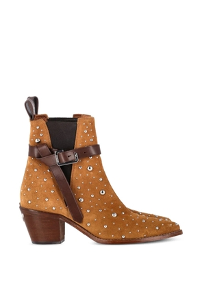 Zadig&Voltaire studded buckle boots - Brown