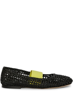 MSGM leather ballerina shoes - Black