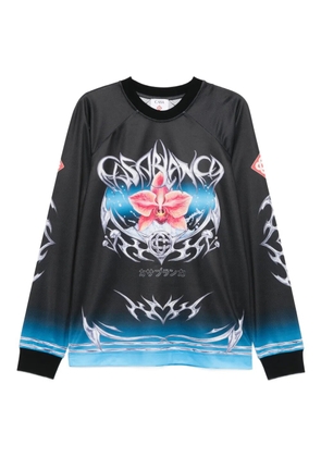 Casablanca orchid-print football jersey - Black