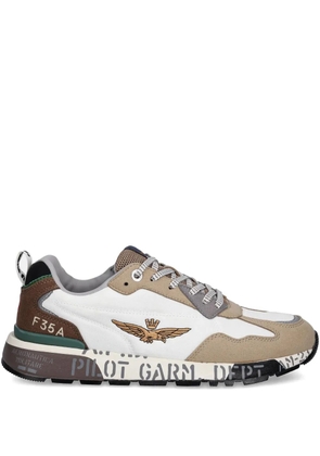 Aeronautica Militare embroidered sneakers - Neutrals