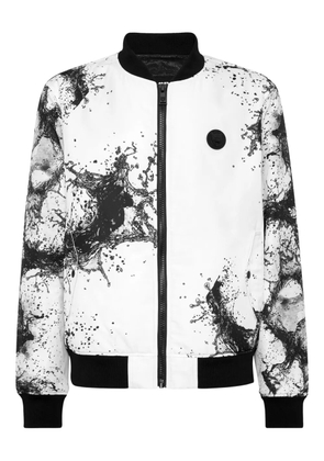 Plein Sport splash bomber jacket - White