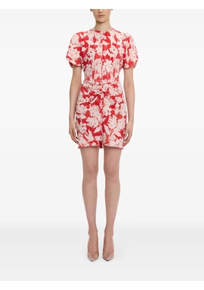 Victoria Beckham floral-print gathered mini dress - White