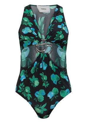 Coperni floral-print bodysuit - Green