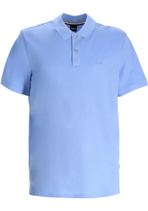 BOSS logo-print polo shirt - Blue