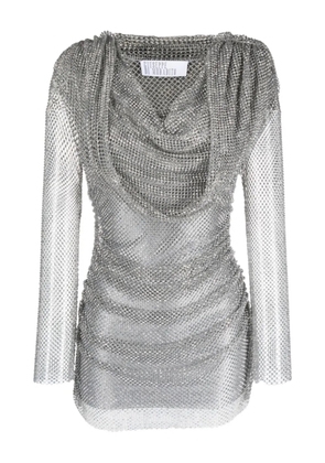 Giuseppe Di Morabito rhinestone-embellished hooded mini dress - Grey