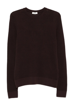 SANDRO rice-stitch round-neck sweater - Brown