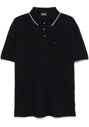 Emporio Armani stripe-trim polo shirt - Blue