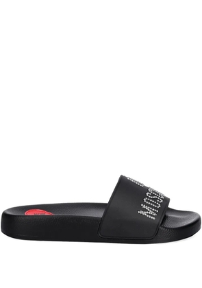 Love Moschino rhinestone-embellished slides - Black