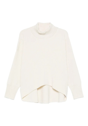 Liviana Conti Carlotta high-neck curved hem sweater - Neutrals