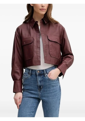 Pedro Del Hierro button-fastening cropped leather jacket - Red