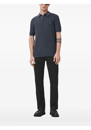 AllSaints embroidered-logo polo shirt - Blue