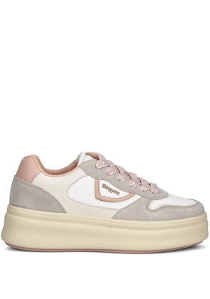Blauer platform leather sneakers - White