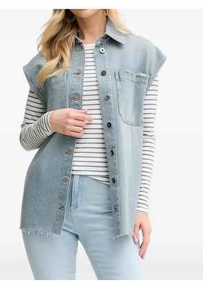 Liviana Conti frayed-details denim vest - Blue