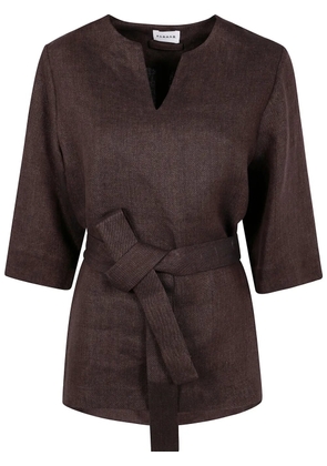 P.A.R.O.S.H. belted blouse - Brown