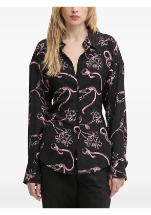 MOSCHINO JEANS floral-print shirt - Black