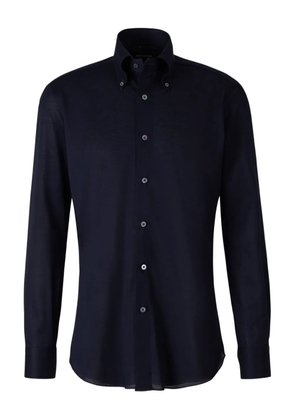 Fray piqué cotton shirt - Blue