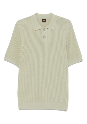 BOSS ribbed-knit polo shirt - Green