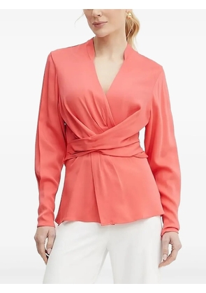 BOSS wrap-effect long-sleeve blouse - Orange