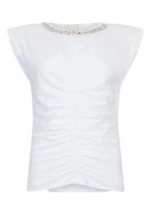 LIU JO rhinestone-embellished cotton T-shirt - White