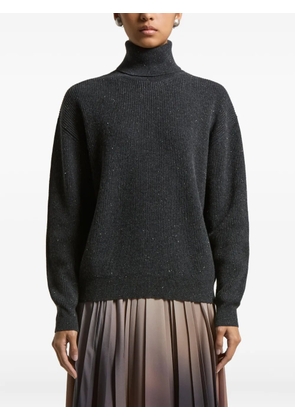 Peserico roll-neck sparkle-finish sweater - Grey