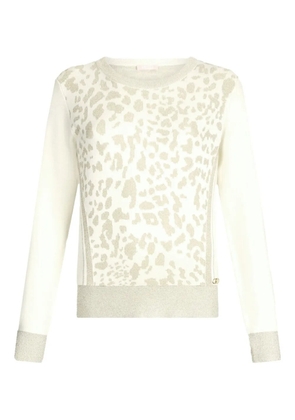 LIU JO animal-print jacquard jumper - White