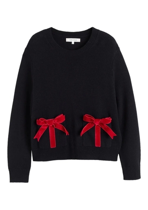 Chinti & Parker velvet-bow sweater - Black