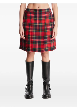 Undercover tartan-pattern detail midi skirt - Red