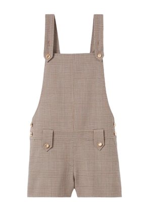 Claudie Pierlot checked dungaree playsuit - Neutrals