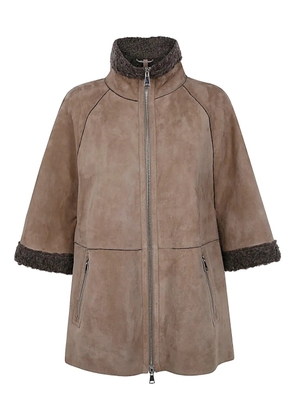 The Jackie Leathers suede zip-up jacket - Brown