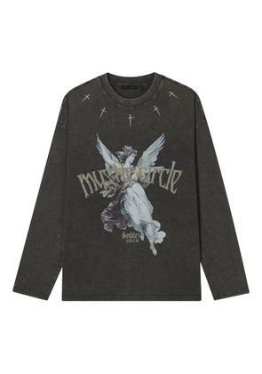 FIVE CM angel-print long-sleeve T-shirt - Grey