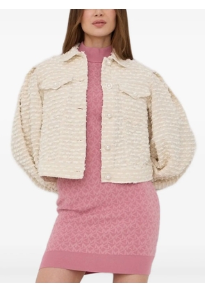 Custommade embellished bouclé tweed jacket - White