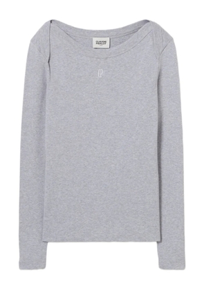 Claudie Pierlot boat-neck long-sleeve T-shirt - Grey