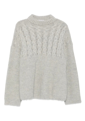 Cecilie Bahnsen cable-knit crew-neck sweater - Grey