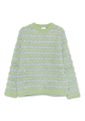 Bonsai textured striped crew-neck sweater - Green