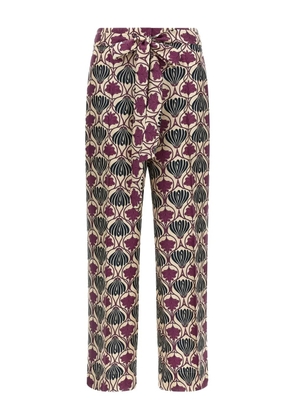Max Mara floral-print belted trousers - Neutrals