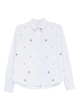 Forte Forte floral-embroidered shirt - Blue