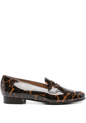 Carel Paris 2100 leopard-print penny loafers - Brown