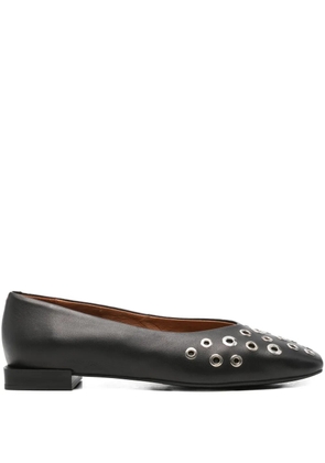 ANGEL ALARCON eyelet-embellished square-toe ballet flats - Black