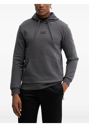 Ea7 Emporio Armani logo-detail hoodie - Grey