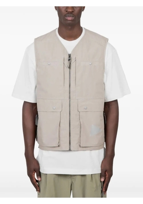 and Wander zip-front pocketed vest - Neutrals
