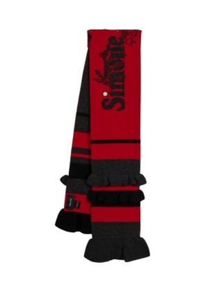 Simone Rocha Daisy ruffled striped scarf - Grey