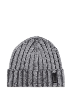 Emporio Armani ribbed wool beanie - Grey