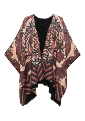 Pierre-Louis Mascia printed wool poncho - Brown