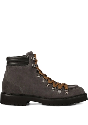 Doucal's lace-up suede boots - Grey
