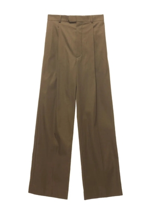 Carven pleated-front cotton trousers - Brown