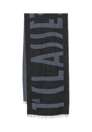 ALVIERO MARTINI 1° CLASSE logo-detail fringed-edges scarf - Grey