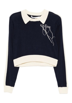 Rokh logo-embroidered jumper - Blue