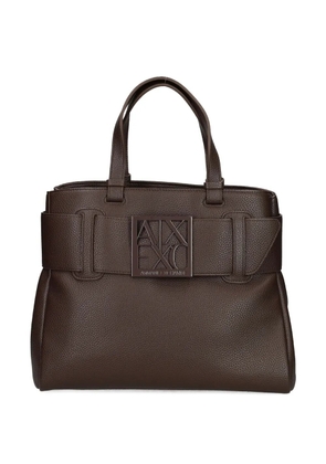 Armani Exchange buckle-detail tote bag - Brown
