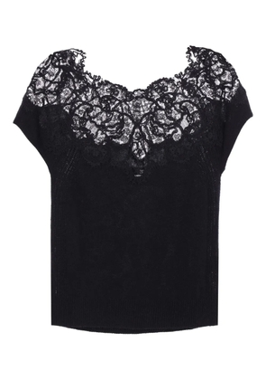 Ermanno Scervino lace-insert knit top - Black