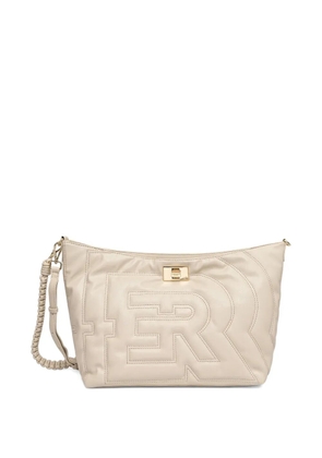 ERMANNO FIRENZE embossed-logo braided-handle tote bag - Neutrals